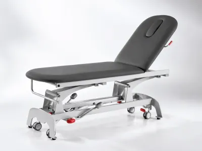 Mesa de reconocimiento elevable hidráulica de dos secciones, negro