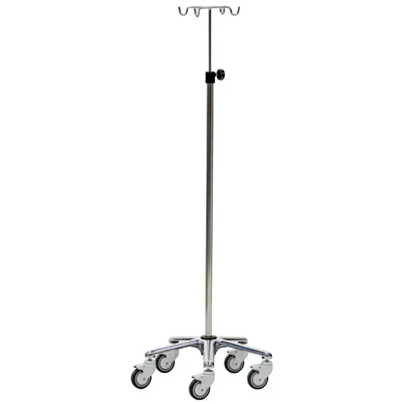 Soporte de suero de cuatro colgadores, con base de aluminio