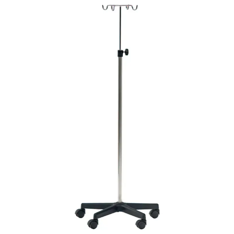 Soporte de suero de cuatro colgadores, con base de aluminio