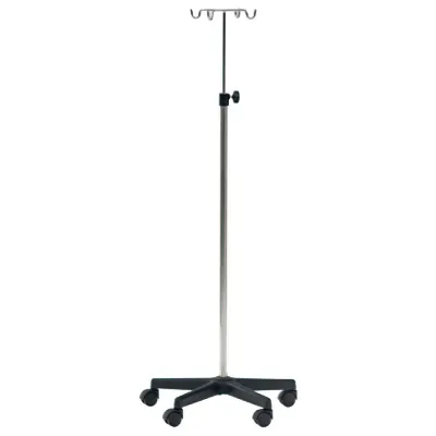 Soporte de suero de cuatro colgadores, con base de aluminio